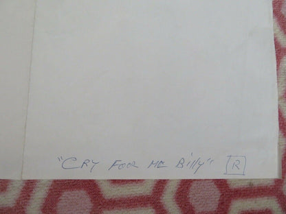 CRY FOR ME BILLY US ONE SHEET POSTER CLIFF POTTS 1972 Movie posters