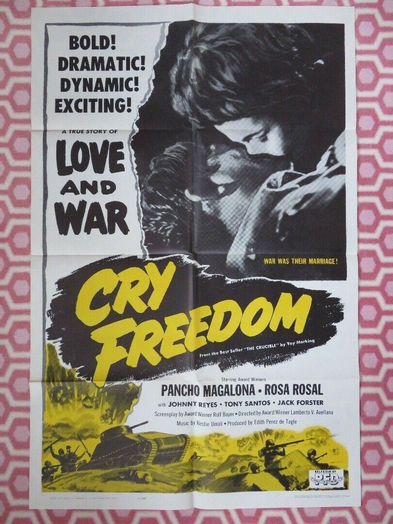 CRY FREEDOM US ONE SHEET POSTER PANCHO MAGALONA ROLF BAYER 1961 Movie posters