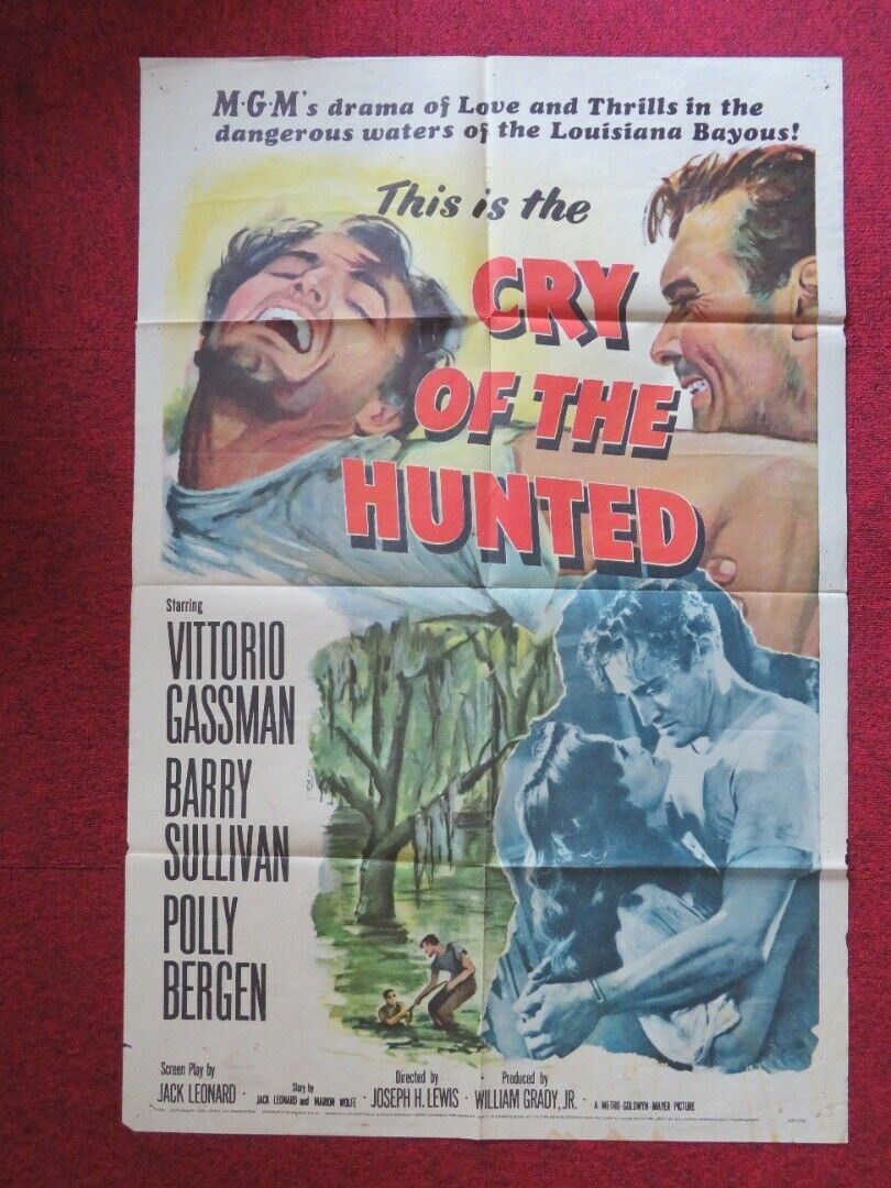 CRY OF THE HUNTED FOLDED US ONE SHEET POSTER VITTORIO GASSMAN BARRY SULLIVAN '53 Movie posters