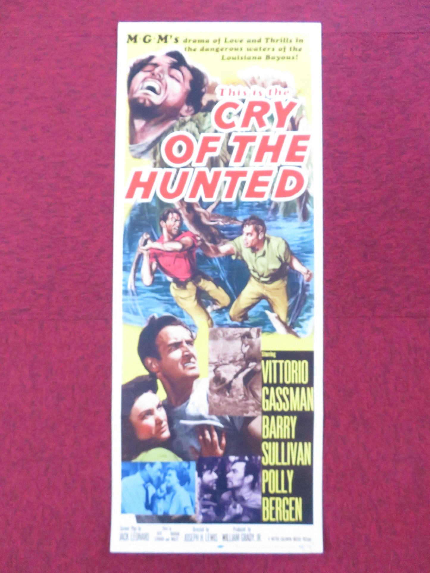 CRY OF THE HUNTED US INSERT (14"x 36") POSTER VITTORIO GASSMAN SULLIVAN 1953 Rendezvous Cinema Movie posters