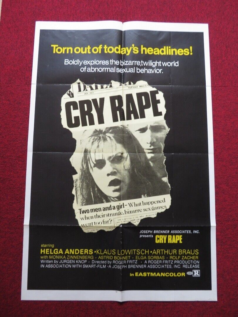 CRY RAPE / THE BRUTES FOLDED US ONE SHEET POSTER HELGA ANDERS K. LOWITSCH 1970 - Rendezvous Cinema