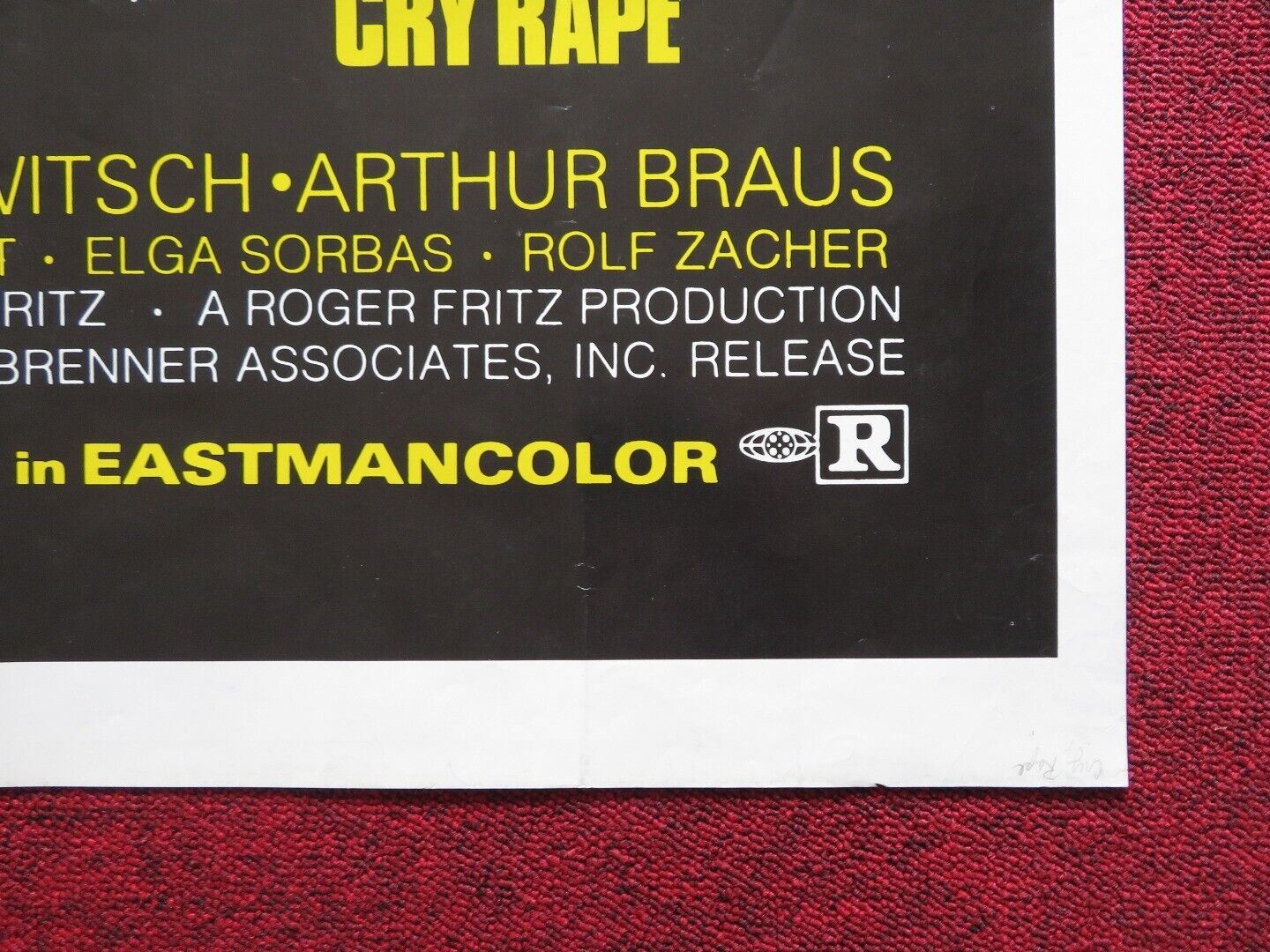 CRY RAPE / THE BRUTES FOLDED US ONE SHEET POSTER HELGA ANDERS K. LOWITSCH 1970 - Rendezvous Cinema