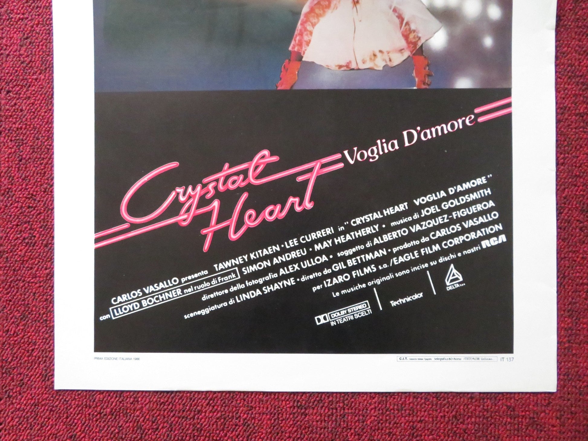 CRYSTAL HEART ITALIAN LOCANDINA POSTER LEE CURRERI TAWNY KITAEN 1986 Rendezvous Cinema Movie posters