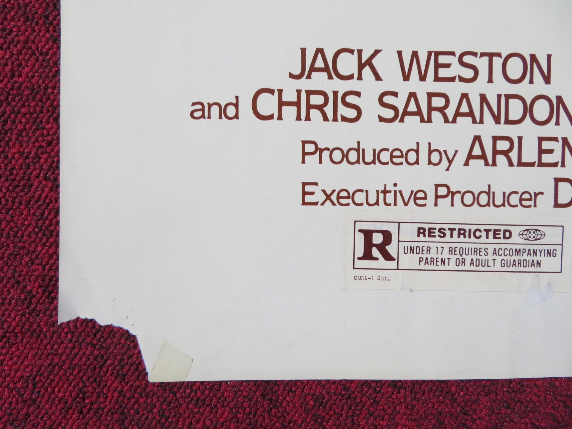 CUBA FOLDED US ONE SHEET POSTER SEAN CONNERY BROOKE ADAMS 1979 Rendezvous Cinema Movie posters