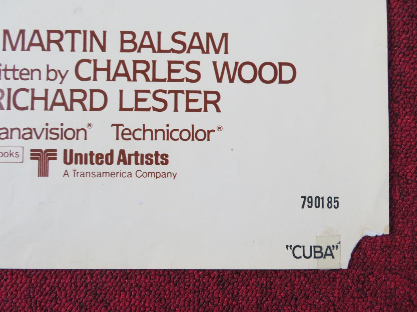 CUBA FOLDED US ONE SHEET POSTER SEAN CONNERY BROOKE ADAMS 1979 Rendezvous Cinema Movie posters