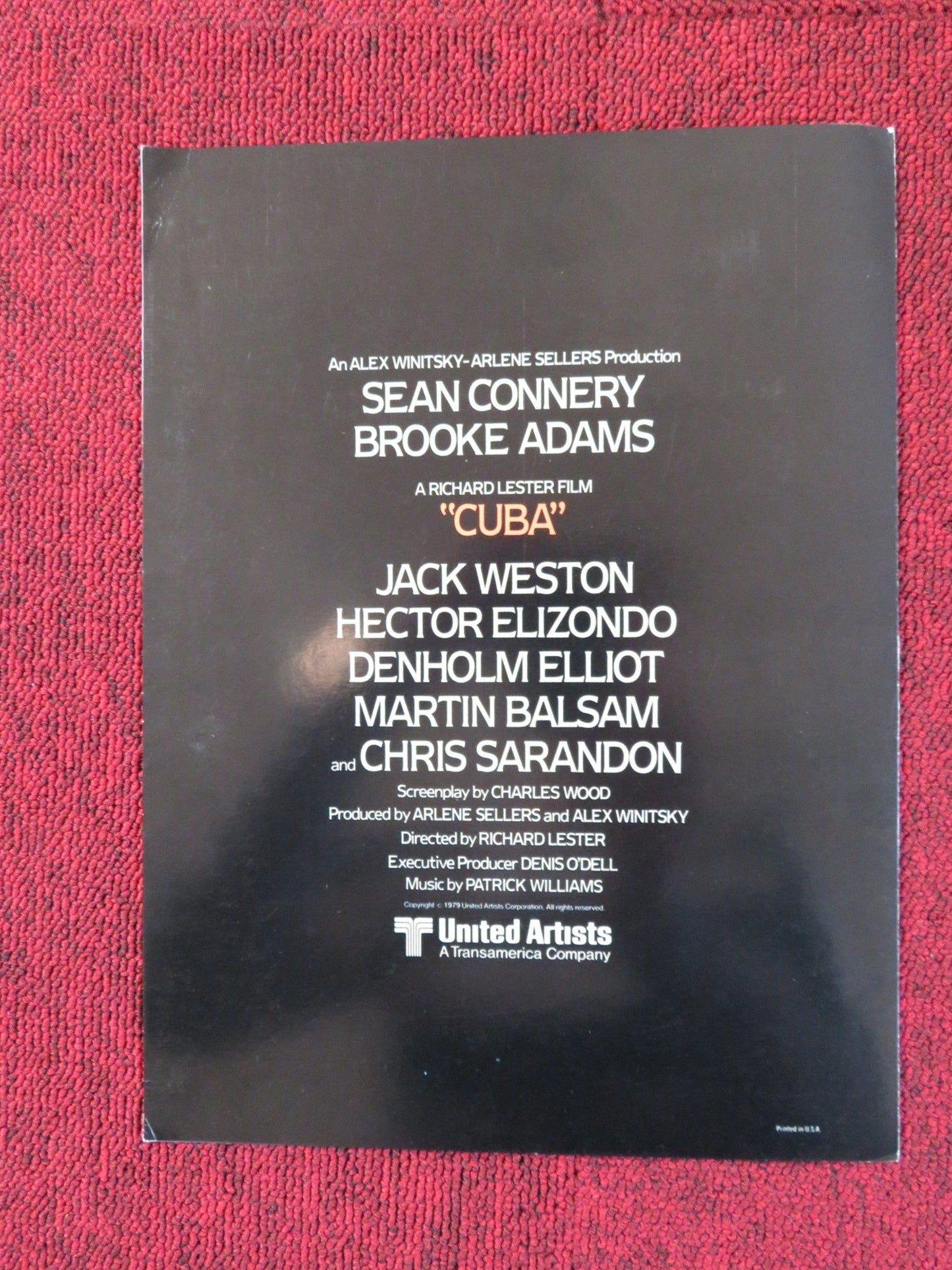 CUBA PRESSKIT COVER UNITED ARTISTS SEAN CONNERY BROOKE ADAMS 1979 Rendezvous Cinema Movie posters