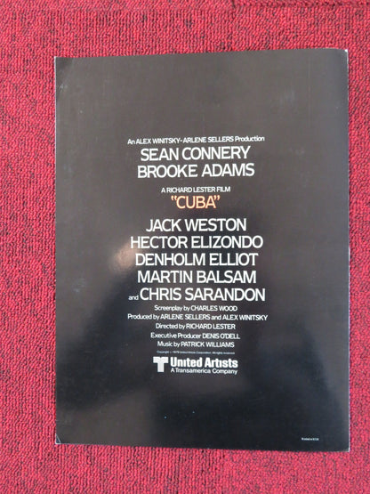 CUBA PRESSKIT COVER UNITED ARTISTS SEAN CONNERY BROOKE ADAMS 1979 Rendezvous Cinema Movie posters