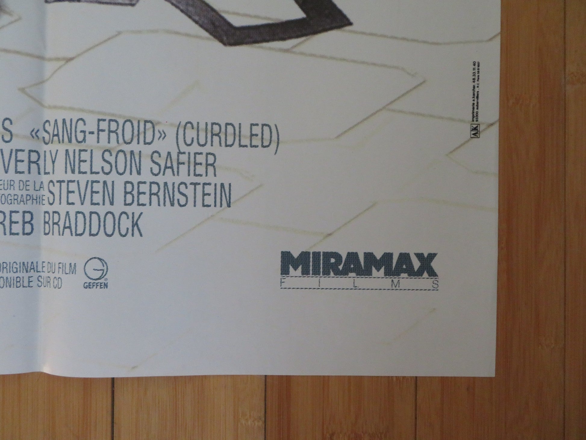 CURDLED / SANG - FROID FRENCH GRANDE POSTER TARANTINO WILLIAM BALDWIN A. JONES '96 Rendezvous Cinema Movie posters