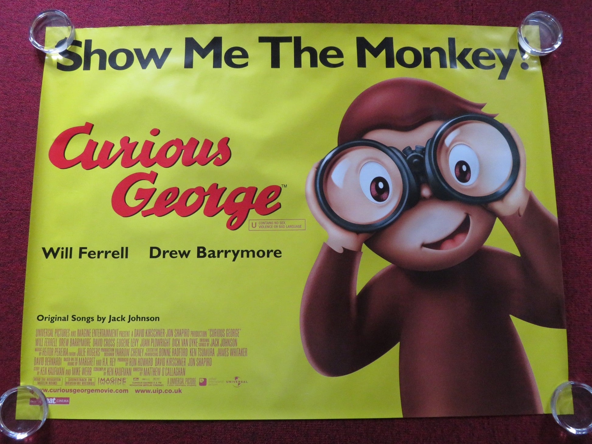 CURIOUS GEORGE UK QUAD ROLLED POSTER FRANK WELKER WILL FERRELL 2006 Rendezvous Cinema Movie posters