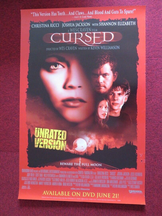 CURSED DVD US ONE SHEET POSTER ROLLED WES CRAVEN CHRISTINA RICCI 2005 Movie posters
