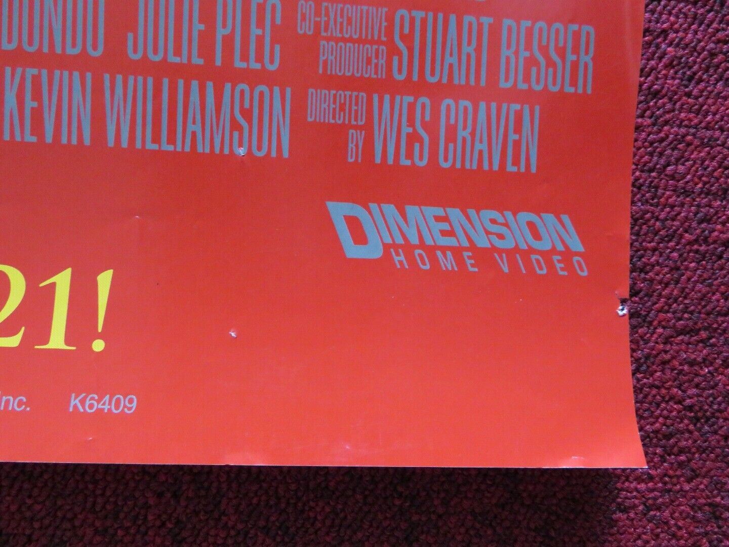 CURSED DVD US ONE SHEET POSTER ROLLED WES CRAVEN CHRISTINA RICCI 2005 Movie posters