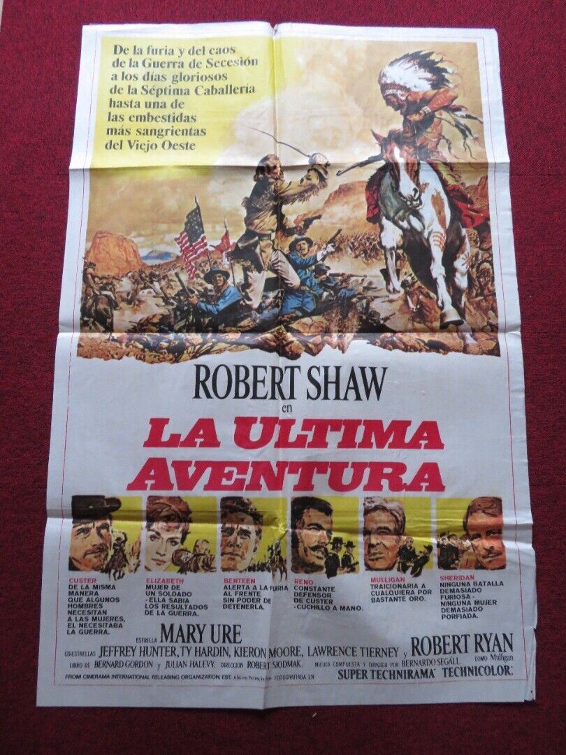 CUSTER OF THE WEST FOLDED ARGENTINA ONE SHEET POSTER ROBERT SHAW MARY URE 1967 - Rendezvous Cinema