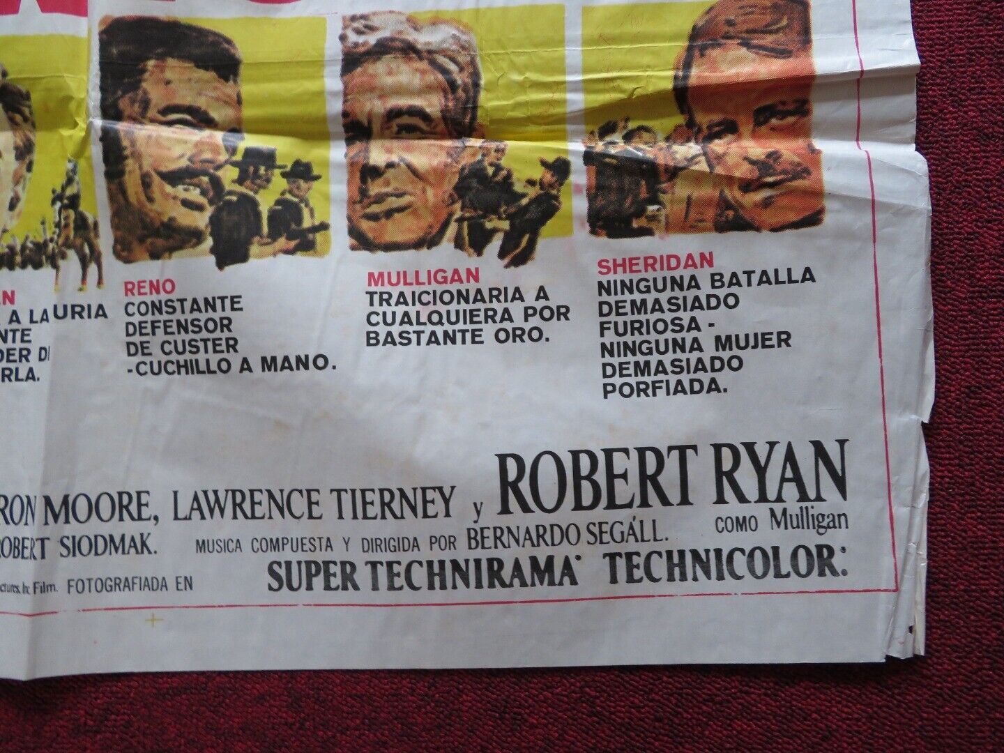 CUSTER OF THE WEST FOLDED ARGENTINA ONE SHEET POSTER ROBERT SHAW MARY URE 1967 - Rendezvous Cinema