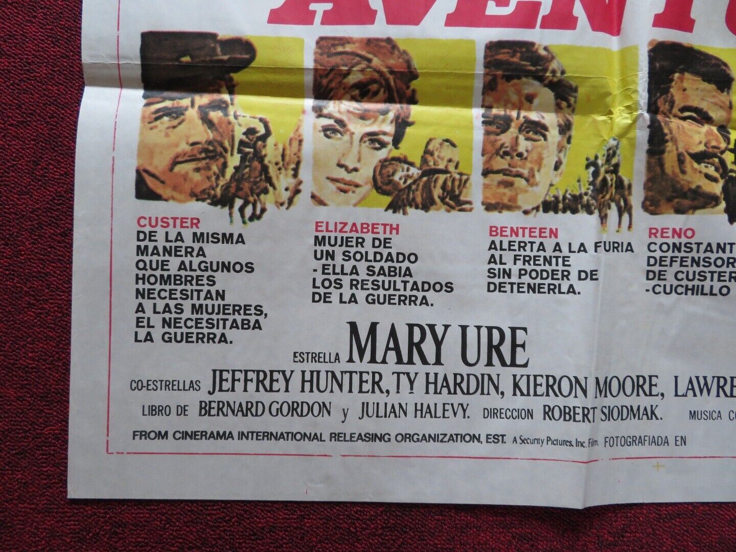 CUSTER OF THE WEST FOLDED ARGENTINA ONE SHEET POSTER ROBERT SHAW MARY URE 1967 - Rendezvous Cinema