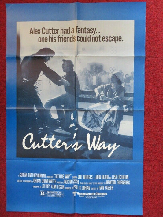 CUTTERS WAY FOLDED US ONE SHEET POSTER JEFF BRIDGES JOHN HEARD 1981 - Rendezvous Cinema