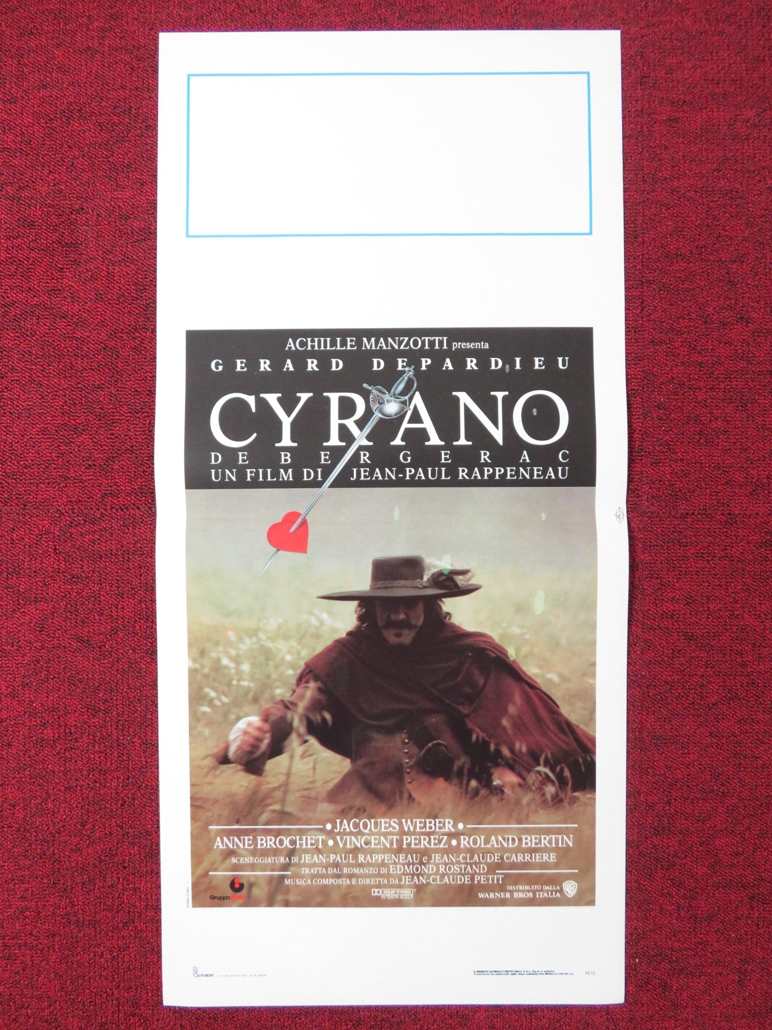 CYRANO DE BERGERAC ITALIAN LOCANDINA POSTER GERARD DEPARDIEU JACQUES WEBER 1990 Rendezvous Cinema Movie posters