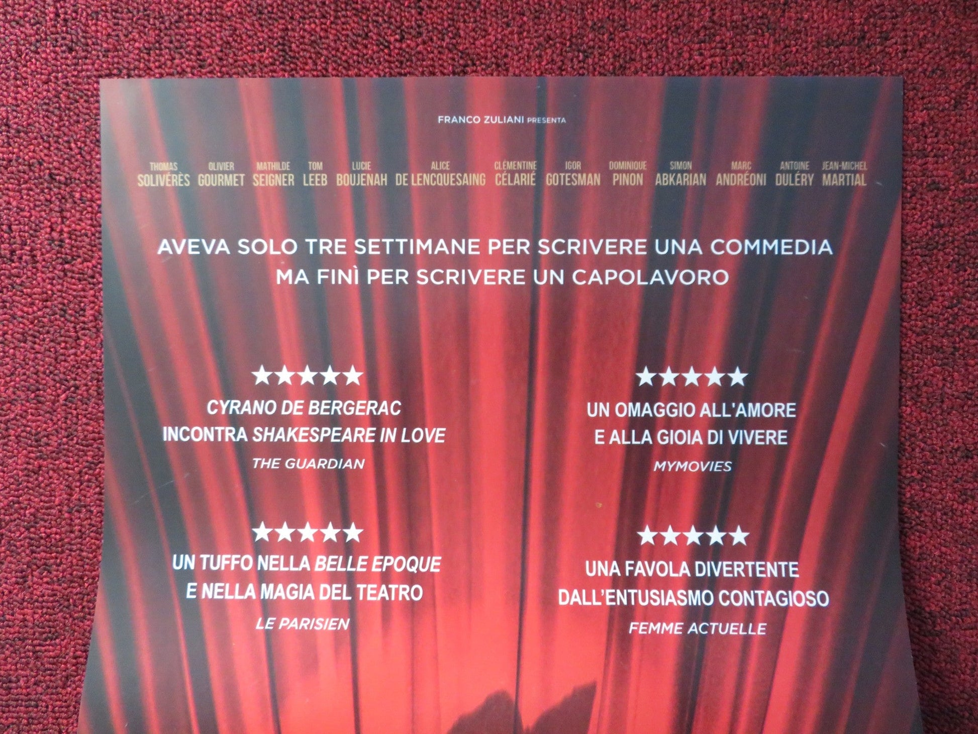 CYRANO MY LOVE ITALIAN LOCANDINA POSTER THOMAS SOLIVERES OLIVIER GOURMET 2018 Rendezvous Cinema Movie posters