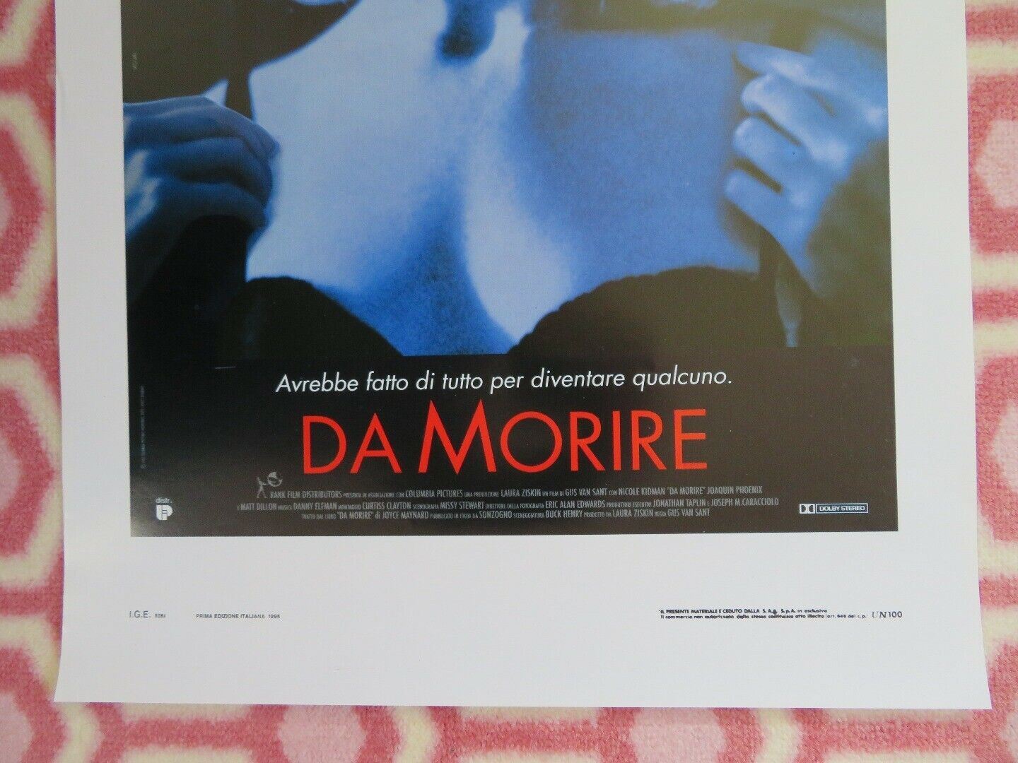 DA MORIRE/ TO DIE FOR ITALIAN LOCANDINA (27.5"x 13") POSTER NICOLE KIDMAN 1995 Movie posters