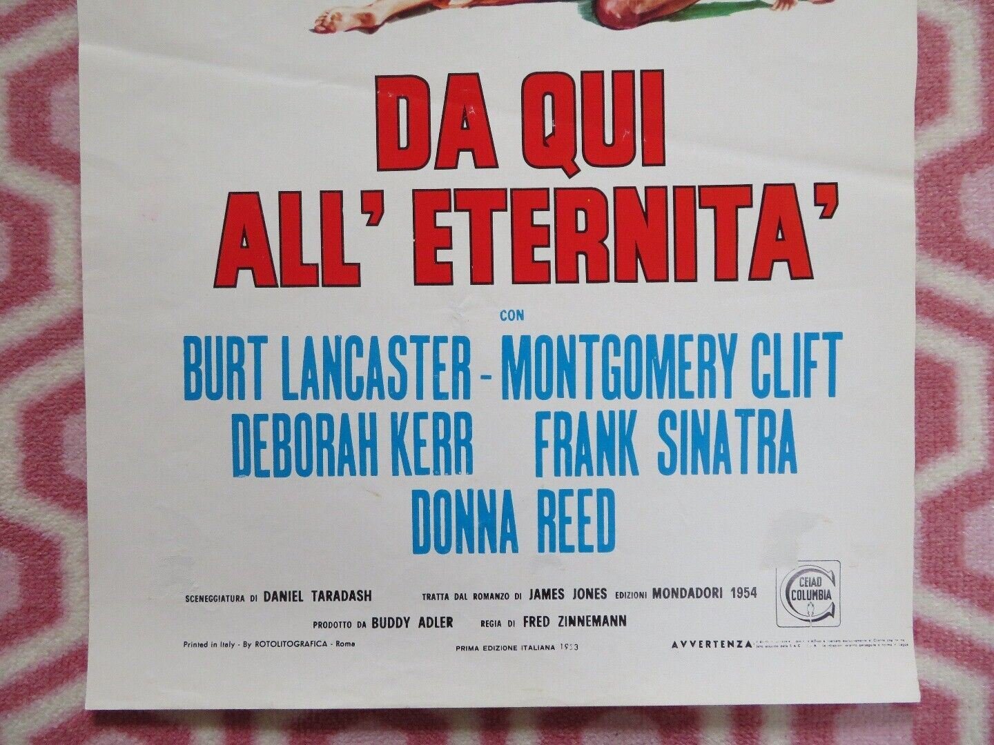 DA QUI ALL' ETERNITA' ITALIAN LOCANDINA (27.5" x 12.5") POSTER 1953 Movie posters