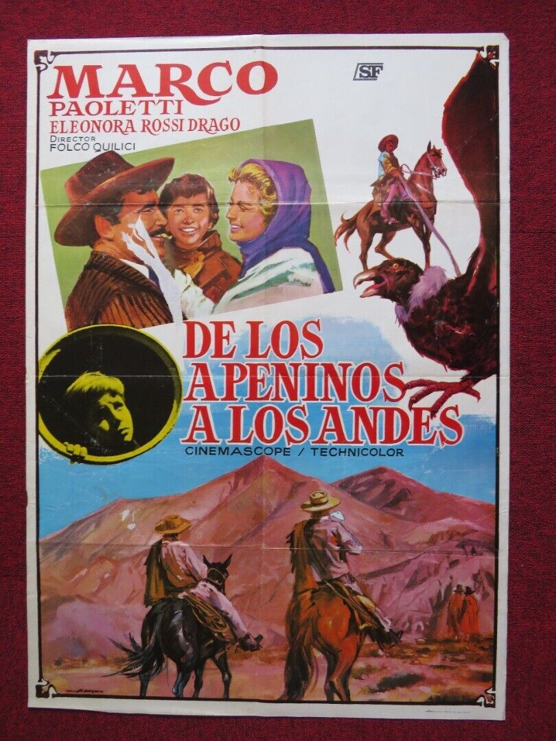 DAGLI APPENNINI ALLE ANDE SPANISH ROLLED POSTER MARCO PAOLETTI 1959 Movie posters