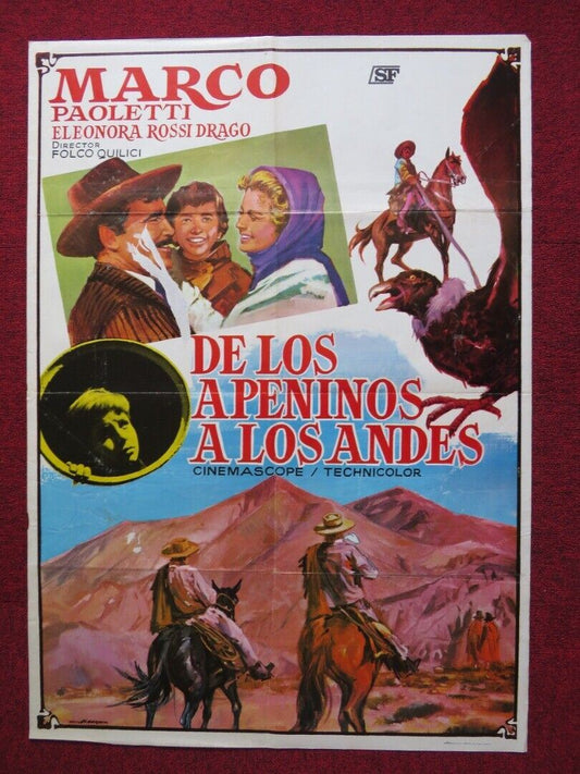DAGLI APPENNINI ALLE ANDE SPANISH ROLLED POSTER MARCO PAOLETTI 1959 Movie posters
