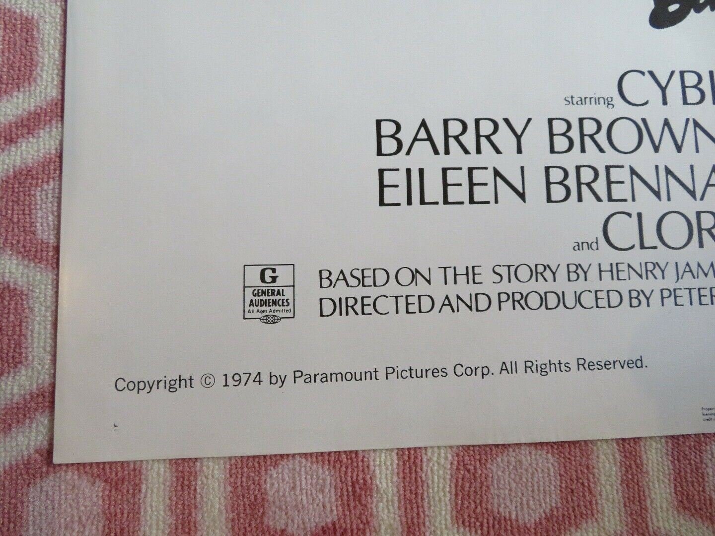 DAISY MILLER US ONE SHEET POSTER CYBILL SHEPHERD BARRY BROWN 1974 Movie posters