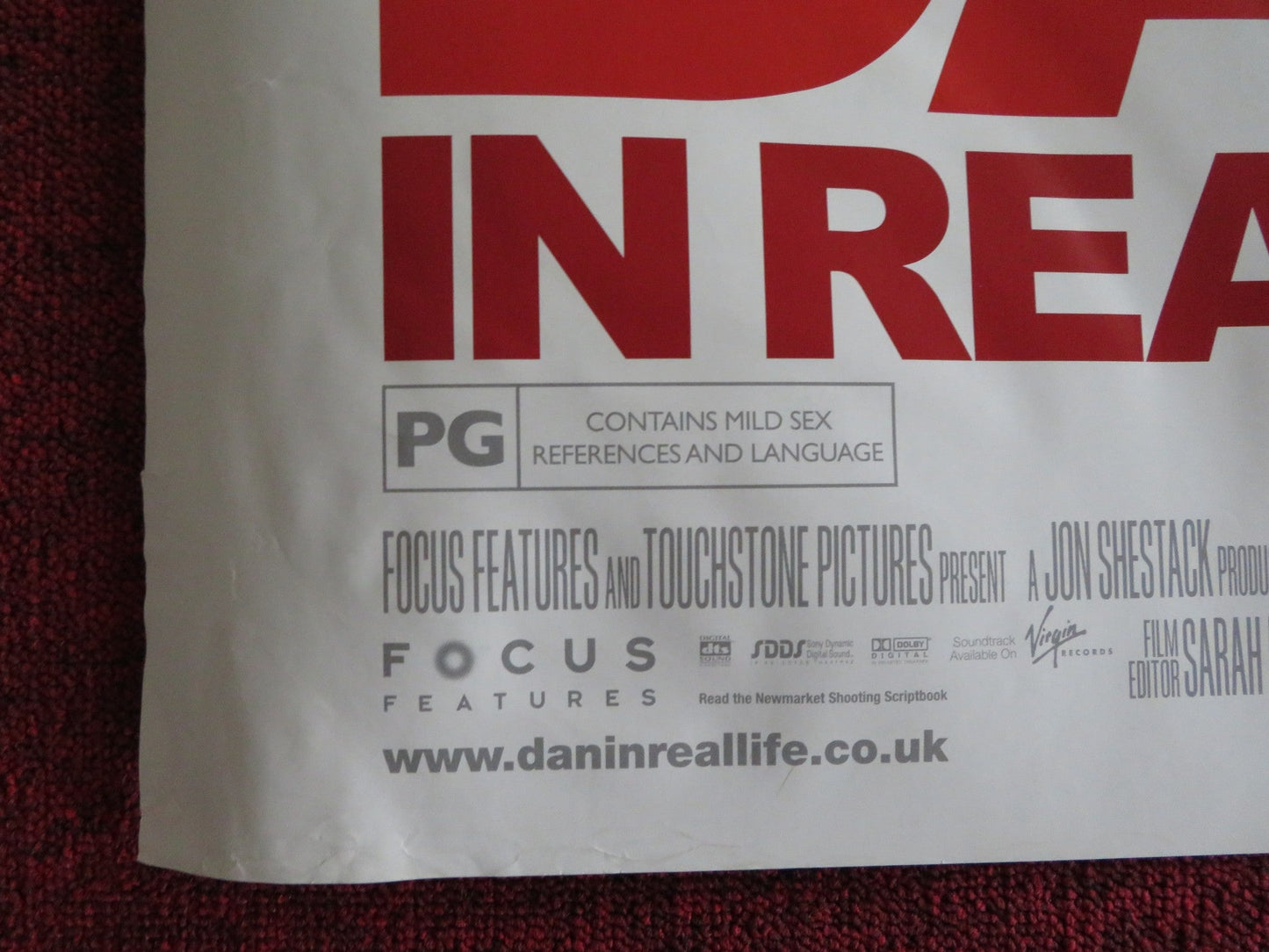 DAN IN REAL LIFE UK QUAD (30"x 40") ROLLED POSTER STEVE CARELL J. BINOCHE 2007 Rendezvous Cinema Movie posters