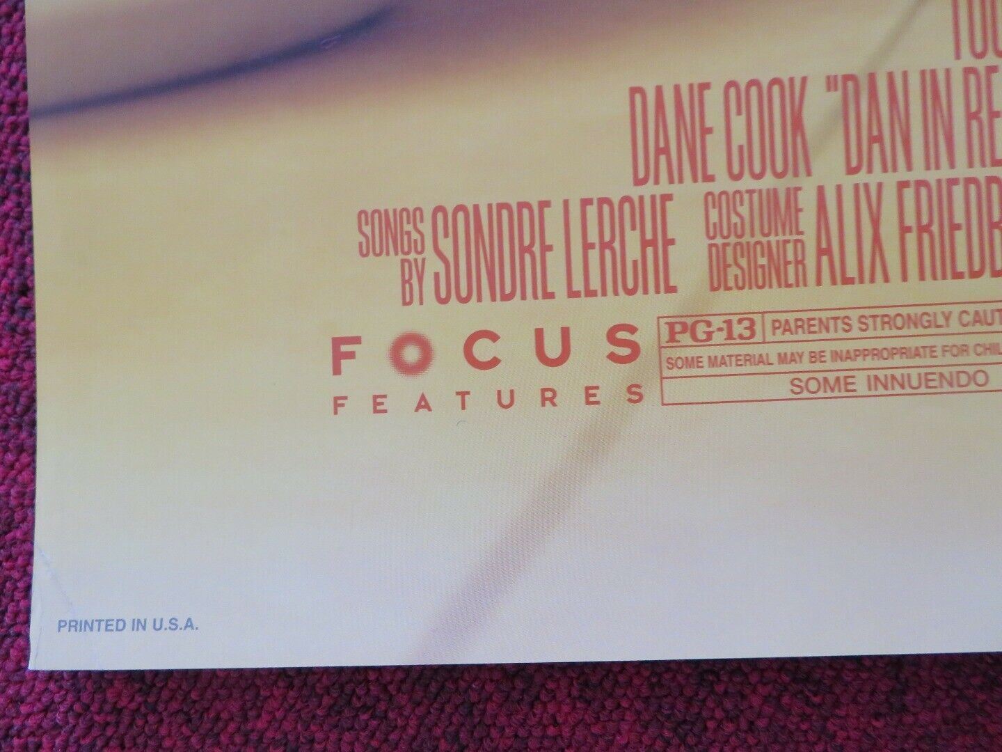 DAN IN REAL LIFE US ONE SHEET ROLLED POSTER STEVE CARELL 2007 Movie posters