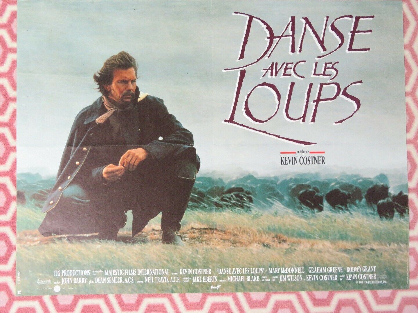 DANCES WITH WOLVES FRENCH MOYENNE (23.5"x 31") POSTER KEVIN COSSTNER 1991 Movie posters
