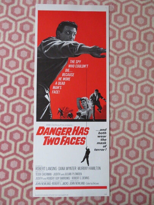 DANGER HAS TWO FACES US INSERT (14"x 36") POSTER ROBERT LANSING 1967 Movie posters