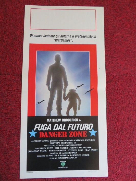 DANGER ZONE / Project X ITALIAN LOCANDINA (27.5"x13") POSTER M BRODERICK 1988 Movie posters