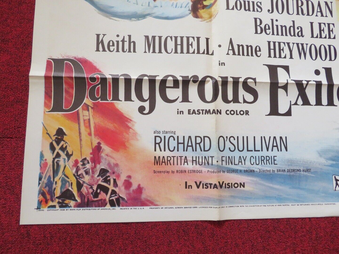 DANGEROUS EXILE FOLDED US ONE SHEET POSTER RICHARD O'SULLIVAN 1958 Movie posters