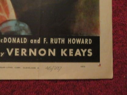 DANGEROUS INTRUDER FOLDED US ONE SHEET POSTER CHARLES ARNT VEDA ANN BORG 1945 - Rendezvous Cinema