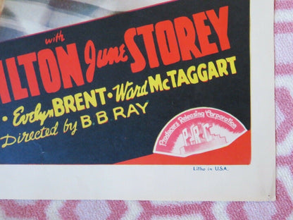 DANGEROUS LADY FOLDED US ONE SHEET POSTER NEIL HAMLITON JUNE STOREY 1941 Movie posters