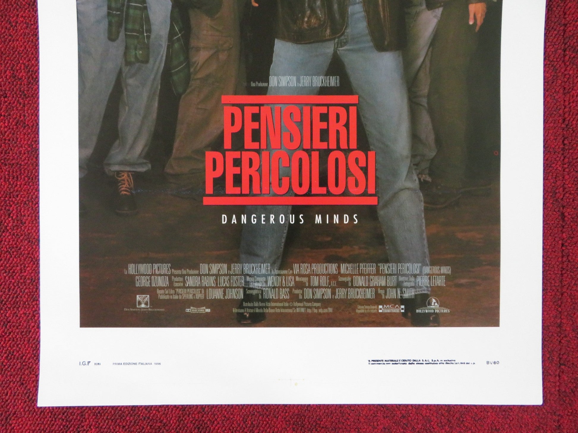 DANGEROUS MINDS ITALIAN LOCANDINA POSTER MICHELLE PFEIFFER GEORGE DZUNDZA 1995 Rendezvous Cinema Movie posters
