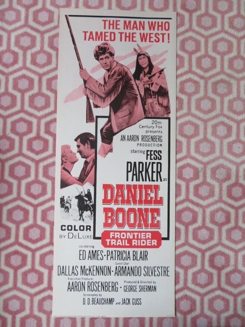 DANIEL BOONE: FONTIER TRAIL RIDER US INSERT (14"x 36") POSTER FESS PARKER 1966 Movie posters