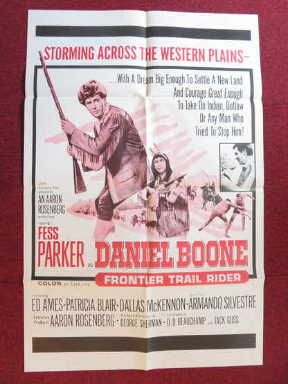 DANIEL BOONE: FRONTIER TRAIL RIDER FOLDED US ONE SHEET POSTER FESS PARKER 1966 Rendezvous Cinema Movie posters