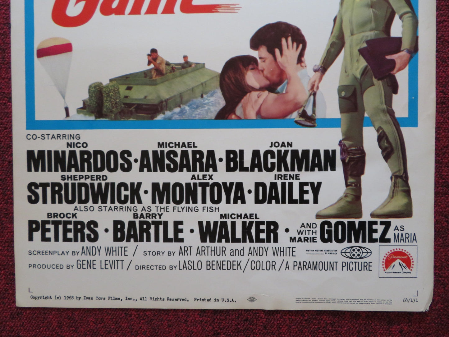DARING GAME US INSERT (14"x 36") POSTER LLOYD BRIDGES NICO MINARDOS 1968 Rendezvous Cinema Movie posters