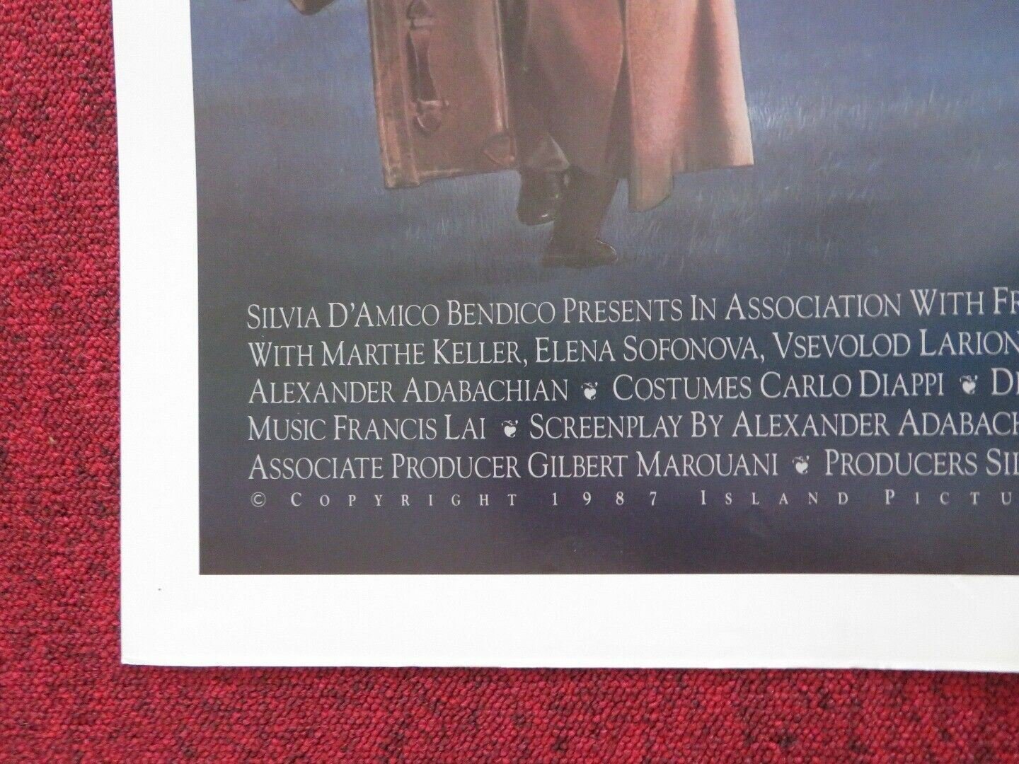 DARK EYES FOLDED US ONE SHEET POSTER MARCELLO MASTROIANNI MARTHE KELLER 1987 - Rendezvous Cinema