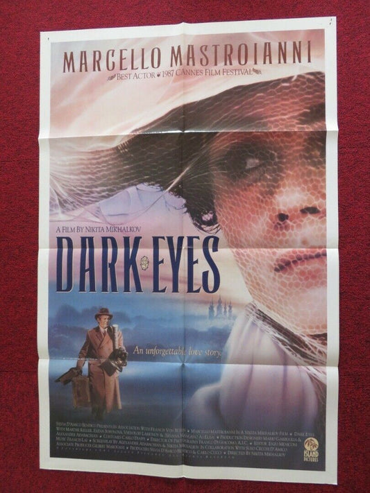 DARK EYES FOLDED US ONE SHEET POSTER MARCELLO MASTROIANNI MARTHE KELLER 1987 - Rendezvous Cinema