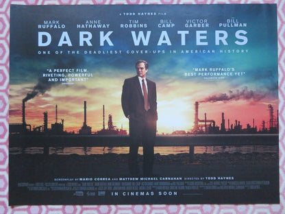 DARK WATERS QUAD (30"x 40") ROLLED POSTER MARK RUFFALO ANNE HATHAWAY TIM ROBINS Movie posters