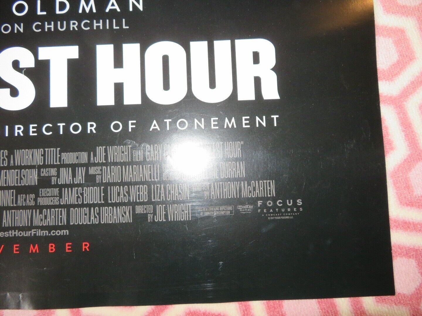 DARKEST HOUR US ONE SHEET ROLLED POSTER WINSTON CHURCHILL GARY OLDMAN '17 Movie posters