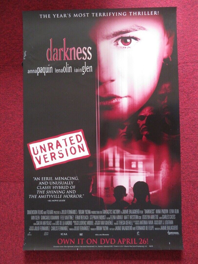 DARKNESS DVD US ONE SHEET ROLLED POSTER ANNA PAQUIN LENA OLIN 2002 Movie posters