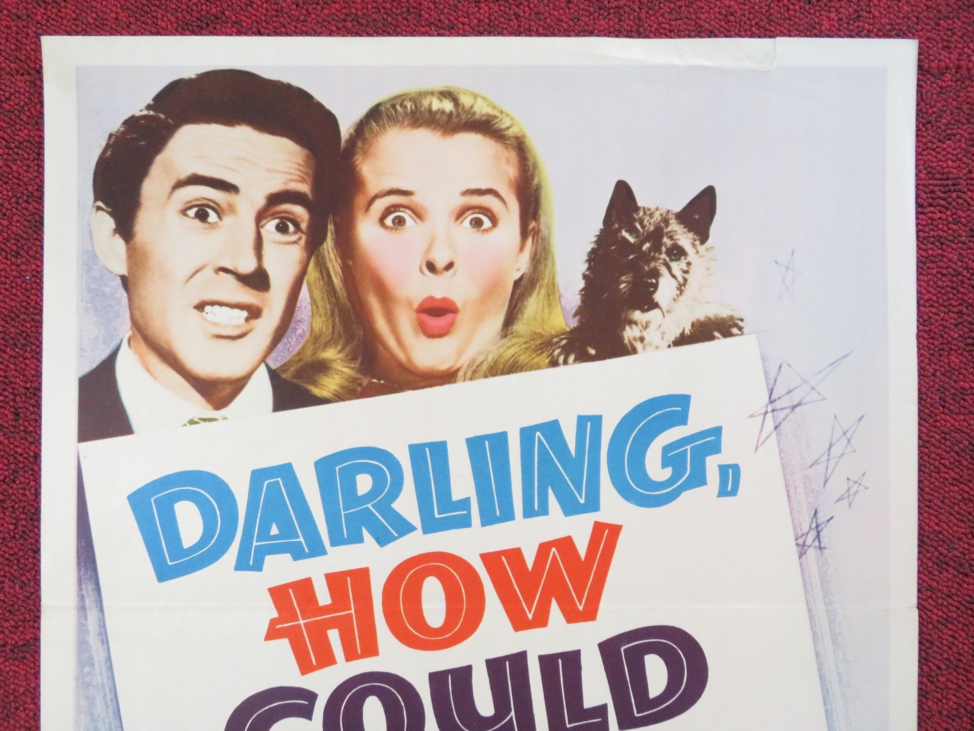 DARLING, HOW COULD YOU! US INSERT (14"x 36") POSTER JOAN FONTAINE JOHN LUND 1951 Rendezvous Cinema Movie posters