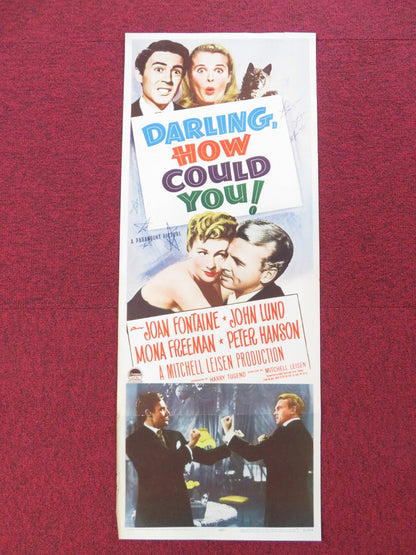 DARLING, HOW COULD YOU! US INSERT (14"x 36") POSTER JOAN FONTAINE JOHN LUND 1951 Rendezvous Cinema Movie posters