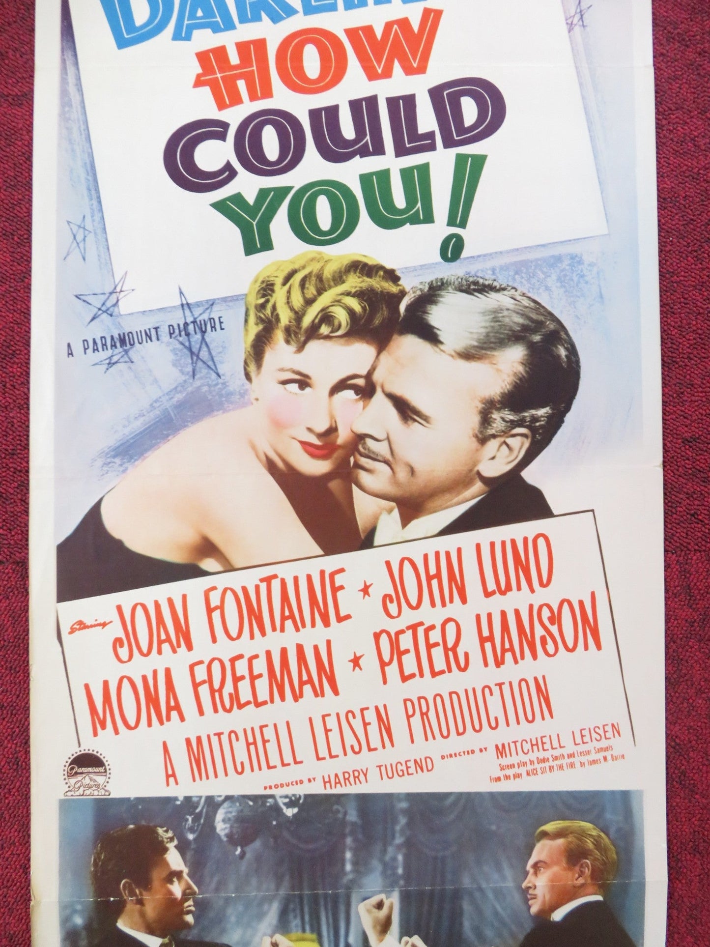 DARLING, HOW COULD YOU! US INSERT (14"x 36") POSTER JOAN FONTAINE JOHN LUND 1951 Rendezvous Cinema Movie posters
