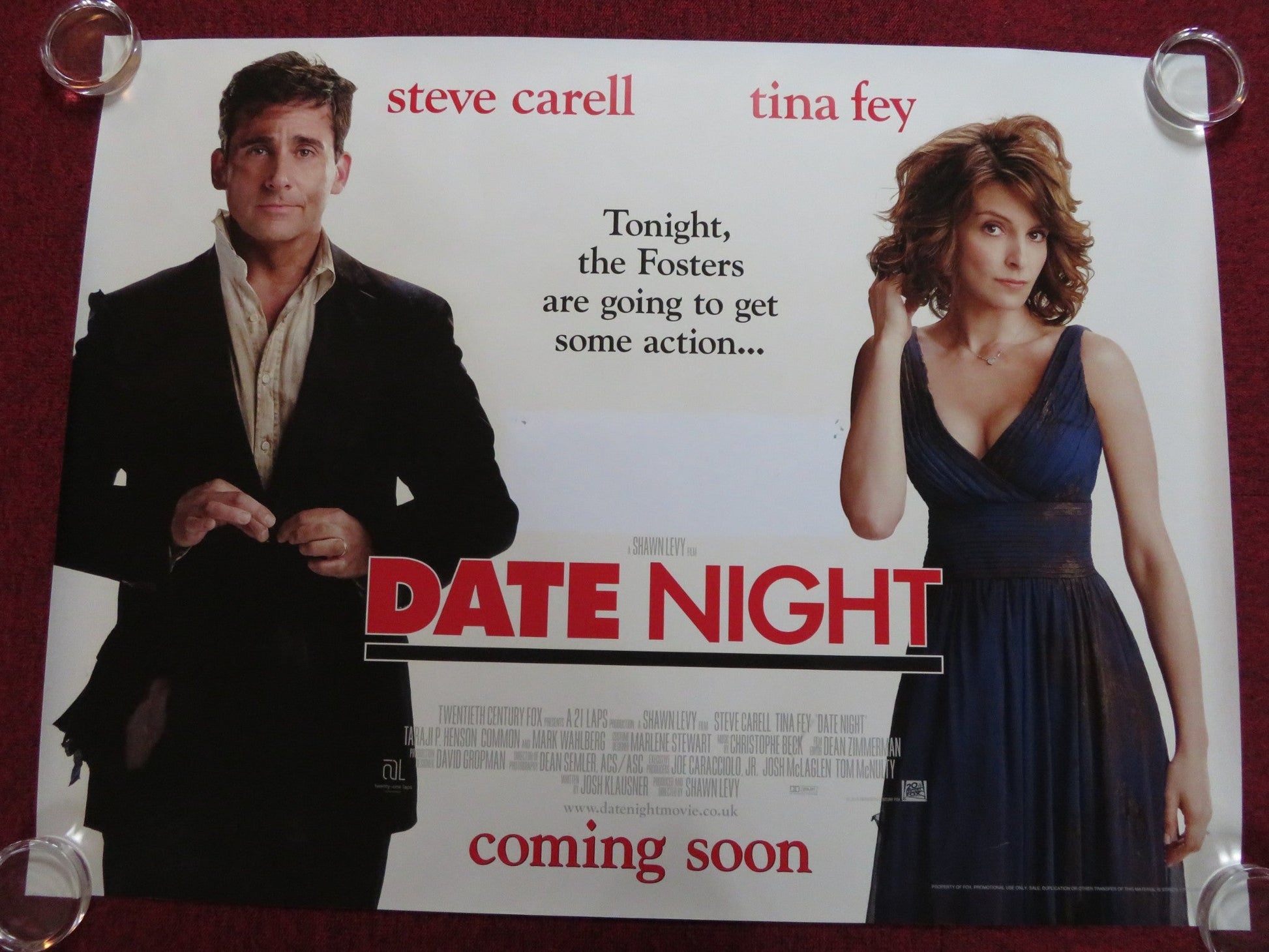 DATE NIGHT UK QUAD (30"x 40") ROLLED POSTER STEVE CARELL TINA FEY 2010 Rendezvous Cinema Movie posters