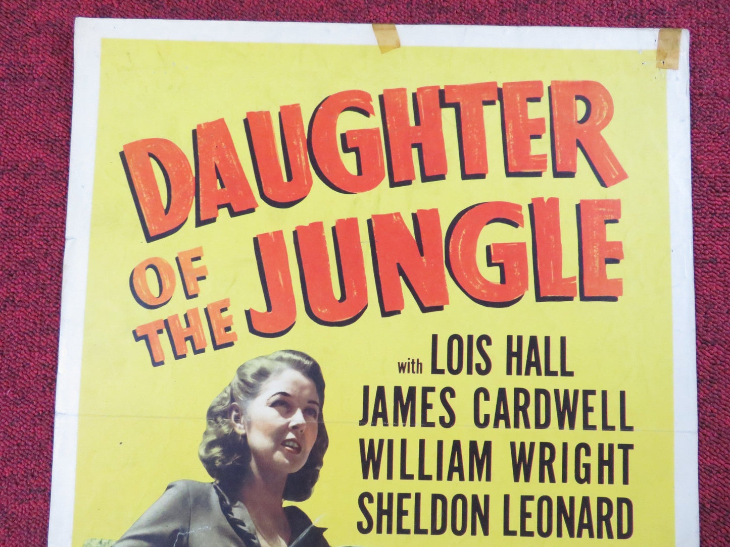 DAUGHTER OF THE JUNGLE US INSERT (14"x 36") POSTER LOIS HALL JAMES CARDWELL 1949 Rendezvous Cinema Movie posters