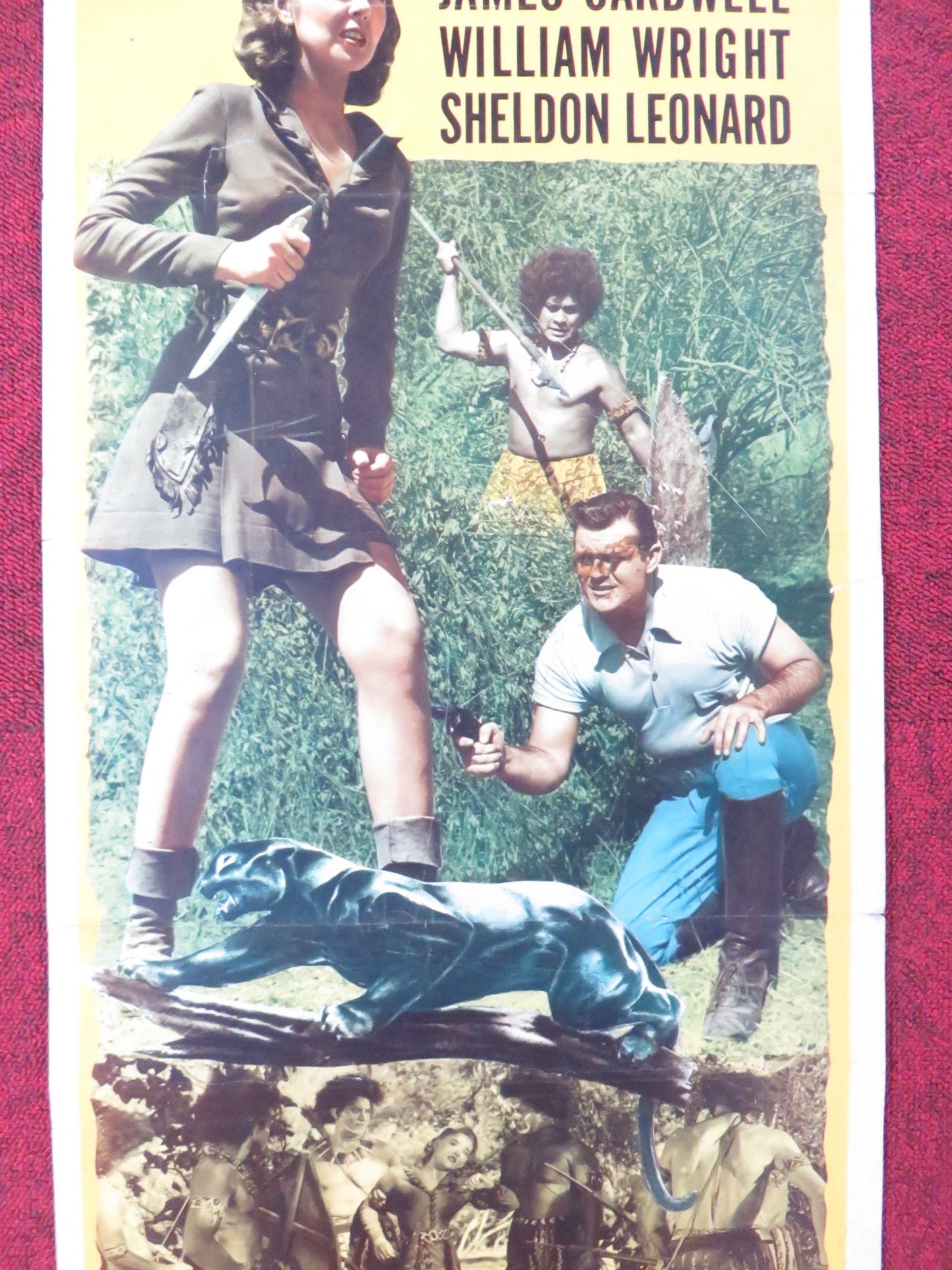 DAUGHTER OF THE JUNGLE US INSERT (14"x 36") POSTER LOIS HALL JAMES CARDWELL 1949 Rendezvous Cinema Movie posters