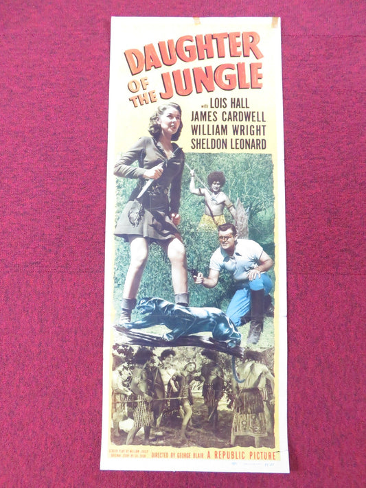 DAUGHTER OF THE JUNGLE US INSERT (14"x 36") POSTER LOIS HALL JAMES CARDWELL 1949 Rendezvous Cinema Movie posters